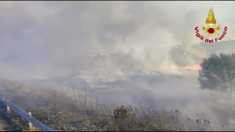 Incendio a Brindisi, a fuoco vasta area sterpaglie e canneto in zona industriale