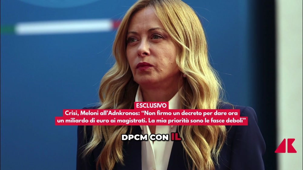 Meloni: "Non firmo Dpcm con aumento degli stipendi ai magistrati"