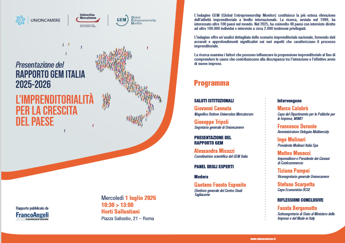 Rapporto Gem Italia 2025-26 di Universitas Mercatorum, tasso attivazione 11%, Italia 30ma su 48 paesi Rapporto Gem Italia 2025-26 di Universitas Mercatorum, tasso attivazione 11%, Italia 30ma su 48 paesi