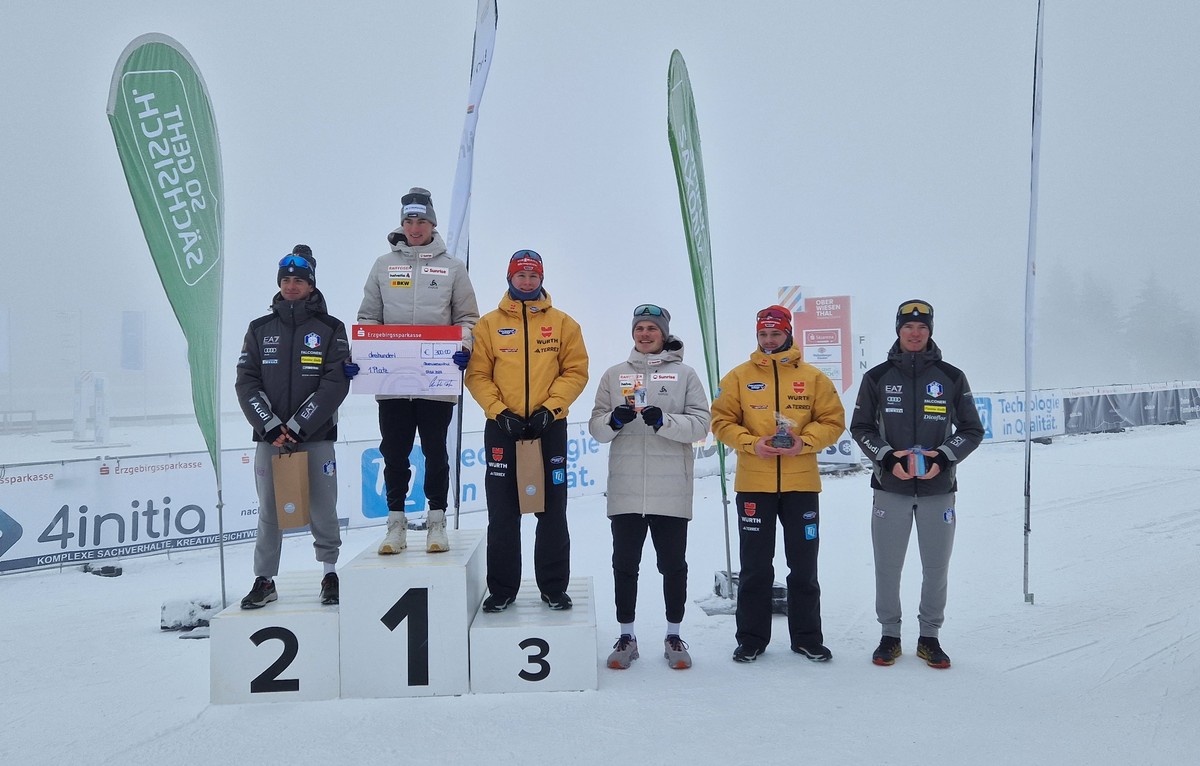 Protagonist Davide Ghio im Schnee von Oberwiesenthal, zweiter Platz über 10 km in der klassischen Technik – Targatocn.it