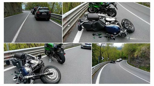 Scontro tra moto sulla Statale 28: tre feriti, due in codice giallo