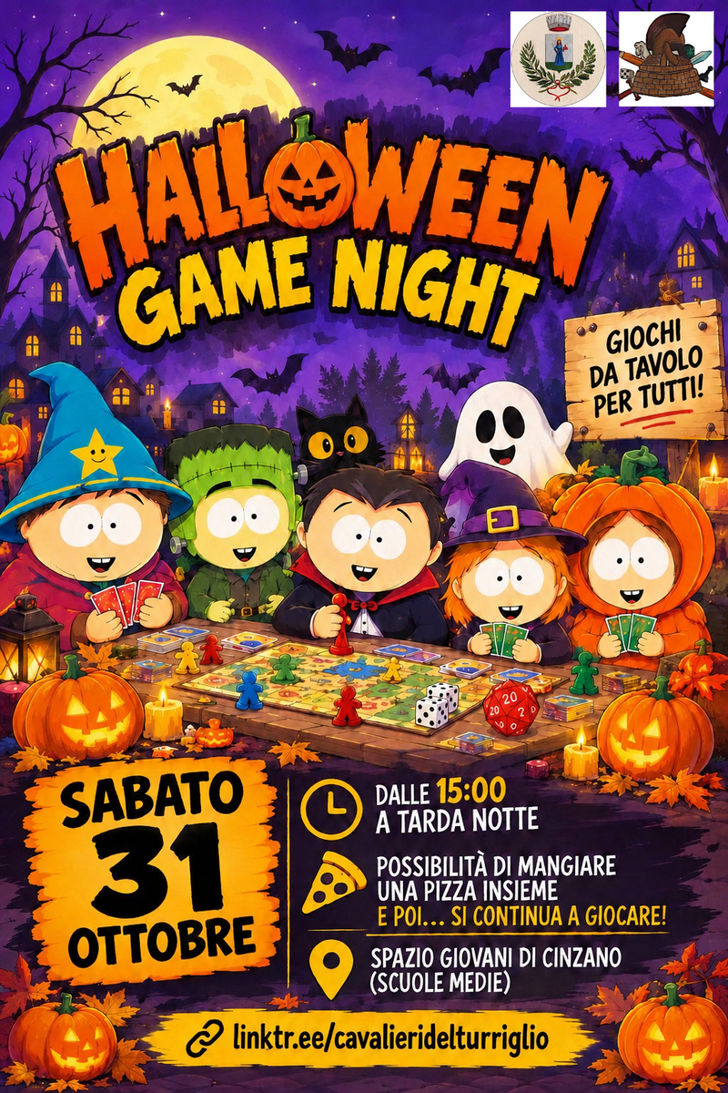 Halloween Game Night a Cinzano: un'intera giornata dedicata ai giochi da tavolo Halloween Game Night a Cinzano: un'intera giornata dedicata ai giochi da tavolo