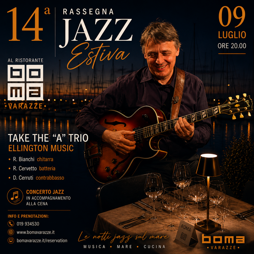 La Rassegna Jazz Estiva del Boma prosegue con il “Take the A Trio – Ellington Music” La Rassegna Jazz Estiva del Boma prosegue con il “Take the A Trio – Ellington Music”