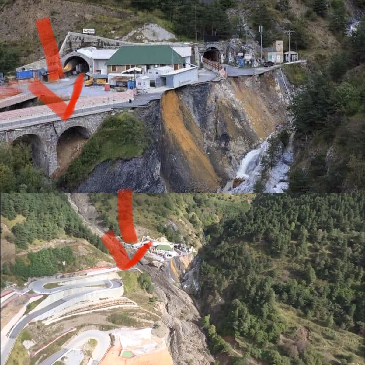 In Val Roya Continuano A Crollare Pezzi Di Strada Cancellato Completamente Il Viadotto Alluscita Del Tunnel Di Tenda Targatocnit