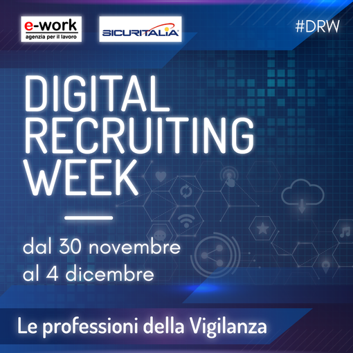 Digital Recruiting Week, dal 30 novembre al 4 dicembre selezioni per 150 addetti in Piemonte