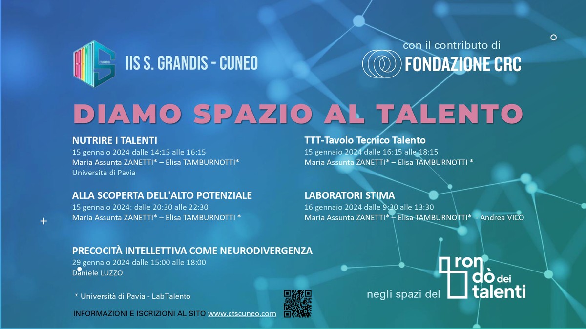 Esperti e ricercatori di fama internazionale a Cuneo per confrontarsi su plusdotazione e bisogni educativi speciali Esperti e ricercatori di fama internazionale a Cuneo per confrontarsi su plusdotazione e bisogni educativi speciali