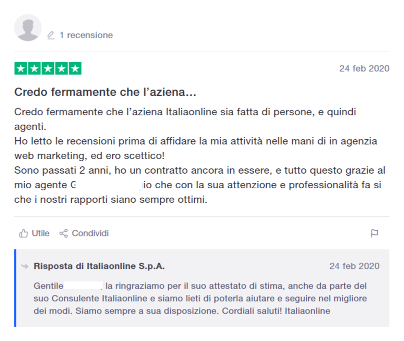 recensioni positive e negative Italiaonline