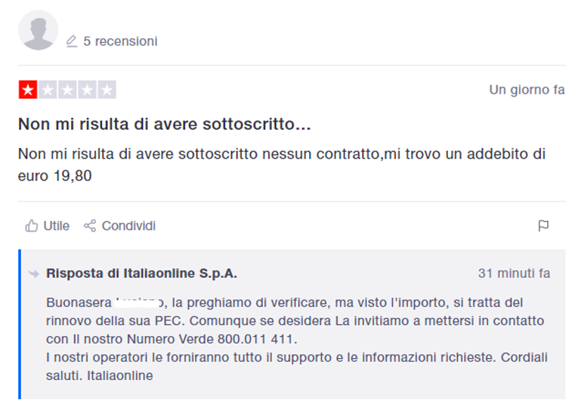 recensioni negative italiaonline
