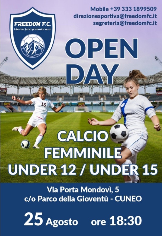 Calcio femminile: open Day con la società Freedom FC