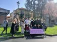 Inaugurazione della panchina lilla in piazza Dante a Saluzzo