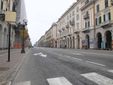 Corso Nizza deserta a Cuneo