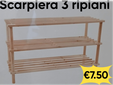 Scarpiera 3 ripiani in legno: Con misure di 74x26xh48.5 cm, è facile da montare ed è perfetta per tenere in ordine le tue scarpe con stile