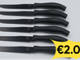 Set 6 coltelli a punta tonda “black line”: Con lame in acciaio  e manici in plastica, ideali per ogni occasione