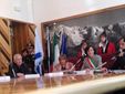 Giulio Segre, a Courmayeur nel contesto della Cerimonia di consegna del titolo di Giusto delle Nazioni alla Memoria di don Perron Giulio Segre, a Courmayeur nel contesto della Cerimonia di consegna del titolo di Giusto delle Nazioni alla Memoria di don Perron