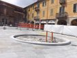 Saluzzo, lo spazio sul rialzo di piazza Garibaldi predisposto per la fontana