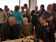 Giulio Segre, a Courmayeur nel contesto della Cerimonia di consegna del titolo di Giusto delle Nazioni alla Memoria di don Perron, accompagnato dal luotenente dei Carabinieri di Saluzzo Fabrizio Giordano Giulio Segre, a Courmayeur nel contesto della Cerimonia di consegna del titolo di Giusto delle Nazioni alla Memoria di don Perron, accompagnato dal luotenente dei Carabinieri di Saluzzo Fabrizio Giordano