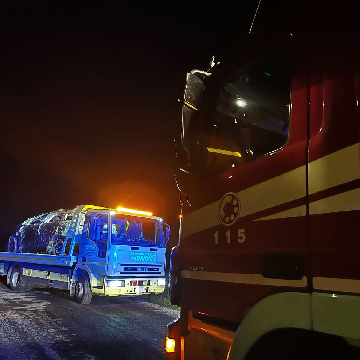 L'auto sulla quale viaggiavano i due