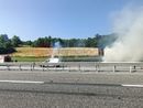 Incendio sterpaglie e fumo in autostrada tra Mondovì e Ceva