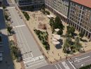 Una panoramica della nuova piazza come appare nel progetto esecutivo