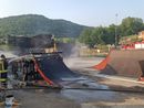 La pedana incendiata al Bike Park di Priero