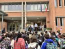 Il saluto del vice sindaco, Gabriele Campora agli studenti dell'Anna Frank Il saluto del vice sindaco, Gabriele Campora agli studenti dell'Anna Frank