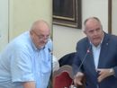 L'assessore Fantino e il consigliere Boselli durante il dibattito L'assessore Fantino e il consigliere Boselli durante il dibattito