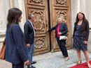La sindaca Patrizia Manassero all'inaugurazione dell'ex chiesa di Santa Chiara