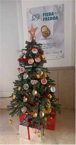 I bimbi della scuola dell'infanzia di Borgo San Dalmazzo hanno addobbato l'albero in municipio