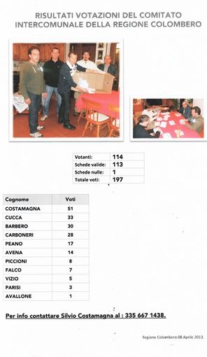 Regione Colombero: eletto il primo comitato intercomunale Regione Colombero: eletto il primo comitato intercomunale