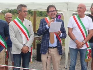 Alcuni momenti della cerimonia tenuta ieri per salutare l'ultimazione del primo lotto dell'opera