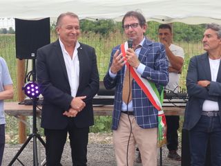 Alcuni momenti della cerimonia tenuta ieri per salutare l'ultimazione del primo lotto dell'opera