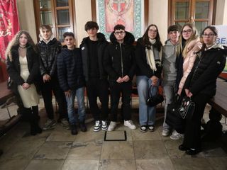 Alcuni momenti della cerimonia tenuta in municipio a Caramagna