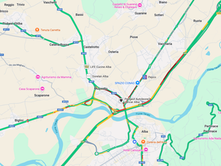 Il traffico mezz'ora più tardi, alle 8.58