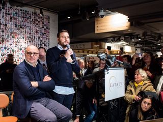 Nicola Farinetti, figlio di Oscar, amministratore delegato del gruppo, qui con l'ex ad Andrea Guerra Nicola Farinetti, figlio di Oscar, amministratore delegato del gruppo, qui con l'ex ad Andrea Guerra