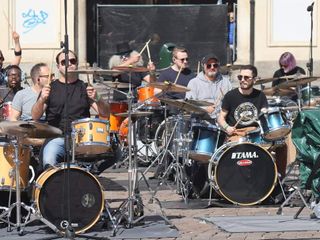 Foto di gruppo e alcuni momenti della giornata in piazza San Carlo a Torino