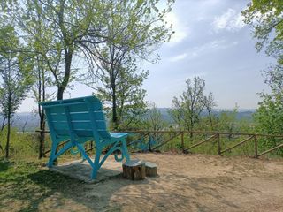 La panchina gigante ed il prato adiacente dove si terrà la presentazione La panchina gigante ed il prato adiacente dove si terrà la presentazione