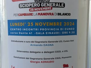Assemblea dei delegati Cgil e Uil verso lo sciopero generale del 29 novembre