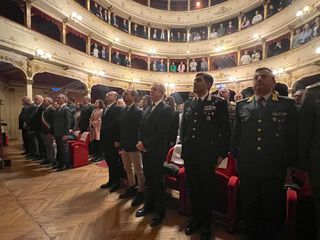 Alcuni momenti della cerimonia tenuta al Teatro Toselli di Cuneo Alcuni momenti della cerimonia tenuta al Teatro Toselli di Cuneo