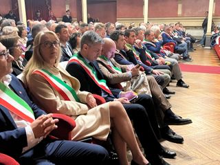 Alcuni momenti della cerimonia tenuta al Teatro Toselli di Cuneo Alcuni momenti della cerimonia tenuta al Teatro Toselli di Cuneo
