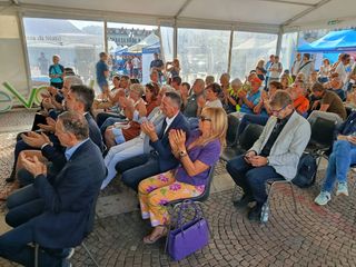 Il pubblico all'inaugurazione di Cuneo Bike Festival