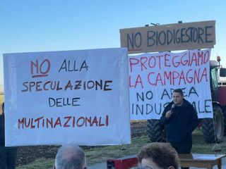 Momenti del presidio pubblico del Comitato di Ruata Eandi No al biogestore
