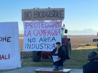 Momenti del presidio pubblico del Comitato di Ruata Eandi No al biogestore