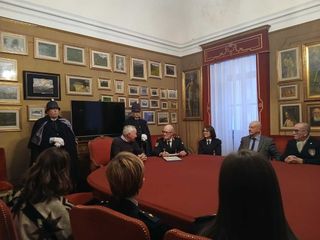 Momenti della conferenza stampa, della consegna dell'onorificenza a Maria Grazia Pallo e della messa del Santo Patrono della Polizia locale