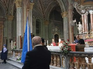 Momenti della conferenza stampa, della consegna dell'onorificenza a Maria Grazia Pallo e della messa del Santo Patrono della Polizia locale