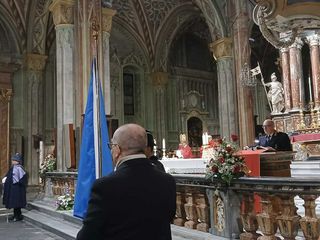 Momenti della conferenza stampa, della consegna dell'onorificenza a Maria Grazia Pallo e della messa del Santo Patrono della Polizia locale