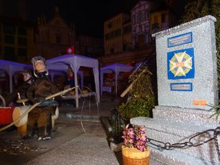 La replica del monumento Anioc visibile nel presepe della Croce