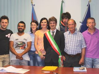 Il Gruppo di maggioranza: da  sinistra, Ivano Dutto, Gianluca Roera, Dora Perotto, Elisa Arnaudo,Flavio Secco, Valerio Maero, Anselmo Giusiano e Franco Maero