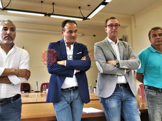 Da sinistra, il vicepresidente della Regione Fabio Carosso, il governatore Alberto Cirio e i consiglieri Matteo Gagliasso e Paolo Bongioanni