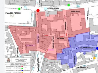 Planimetria del "quadrilatero" centro storico interessato dalla Ztl
