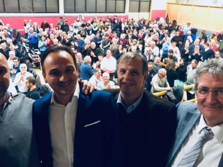 Da sinistra, Canova, Cirio, Boeri e il segretario cittadino della Lega, Marco Marcarino